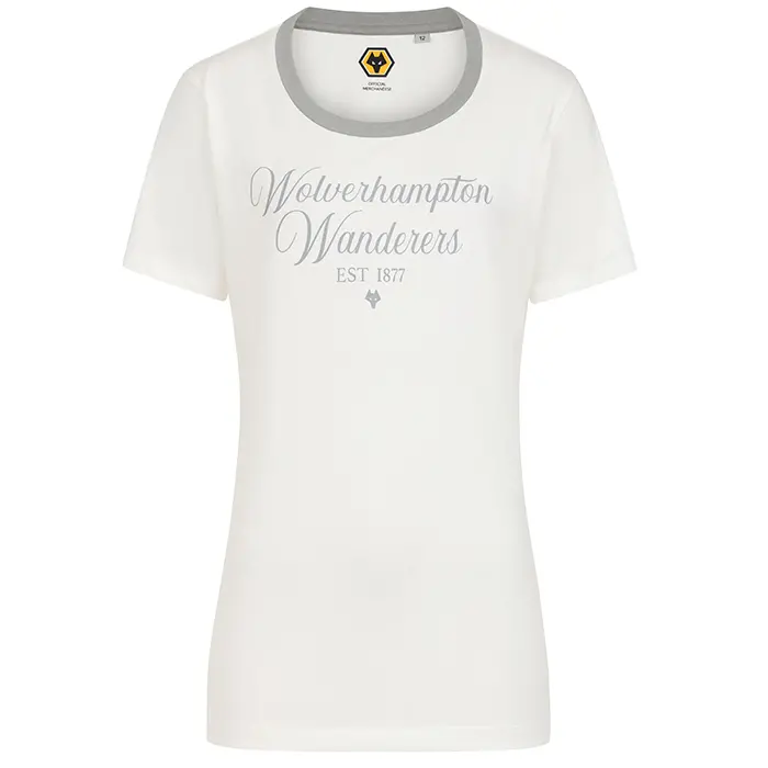 Wolverhampton Wanderers Shirt Store | Pyjama Set – Womens – White/Grey Collection Wolverhampton Wanderers Official Gear